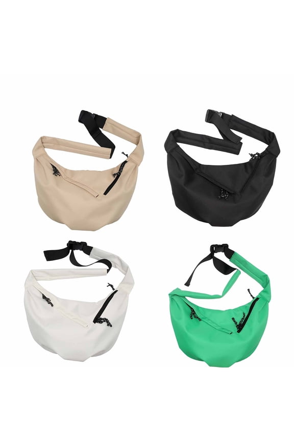 Large Crossbody Bag for Women Zipper Shoulder Chest Bags with Adjustable Strap College Daily Fanny Pack for Weekend Camping Black