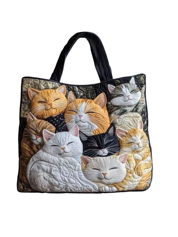 Large Quilted Tote Bags for Women Weekend Shopping Shoulder Bag Ladies Casual Printing Handbag Work Purses Beige