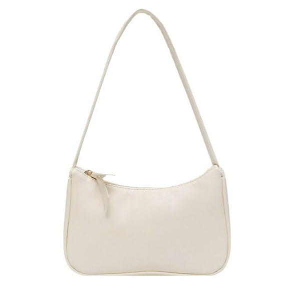Stylago Leather Shoulder Bags for Women Mini Zipper Handbag Students Phone Underarm Purse Fashion Tote Satchel for Evening Party Beige