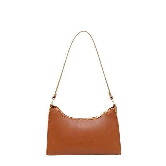 Stylago Leather Shoulder Purses for Women Zipper Mini Handbags Ladies Work Shopping Travel Underarm Tote Phone Bag Brown