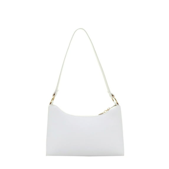 Stylago Leather Shoulder Purses for Women Zipper Mini Handbags Ladies Work Shopping Travel Underarm Tote Phone Bag White