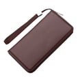 thumbnail image 1 of Stylago Long Wallet for Men Leather RFID Blocking Bifold Zipper Around Purses Wristlet Wallets for Work Business Brown, 1 of 5