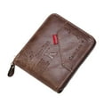 thumbnail image 1 of Stylago Men and Women's Small Wallet RFID Blocking Bifold Vintage Leather Zipper Card Holder Work Purses with ID Window Brown, 1 of 4