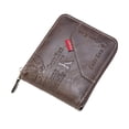thumbnail image 1 of Stylago Men and Women's Small Wallet RFID Blocking Bifold Vintage Leather Zipper Card Holder Work Purses with ID Window Brown, 1 of 3
