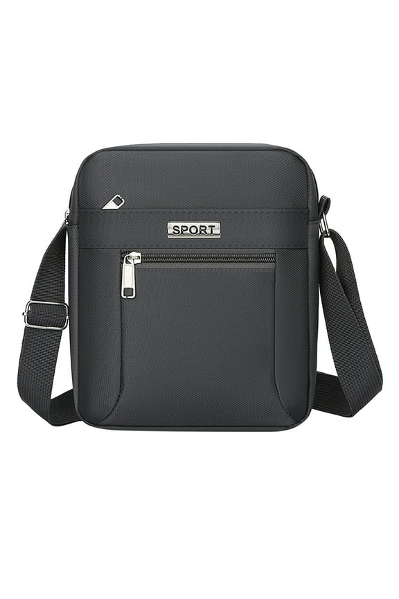 Men's Mini Crossbody Messenger Bags Adjustable Strap Zipper Shoulder Purses Outdoor Phone Handbags for Work Travel Grey