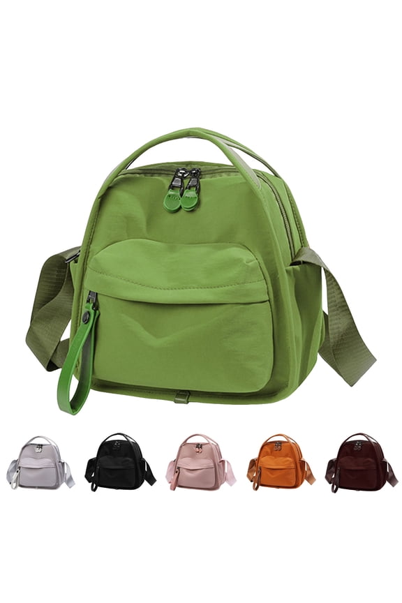 Mini Crossbody Bags for Women Solid Color Zipper Shoulder Purses College Students Casual Top Handle Clutch Bag Black
