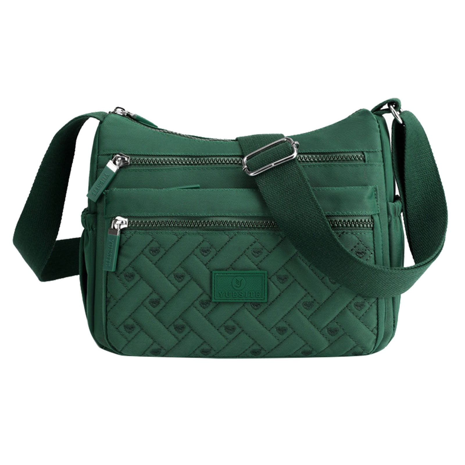 Stylago Nylon Crossbody Bags for Women Side Pockets Handbags Adjustable Strap Shoulder Purse Multiple Compartments Tote Green