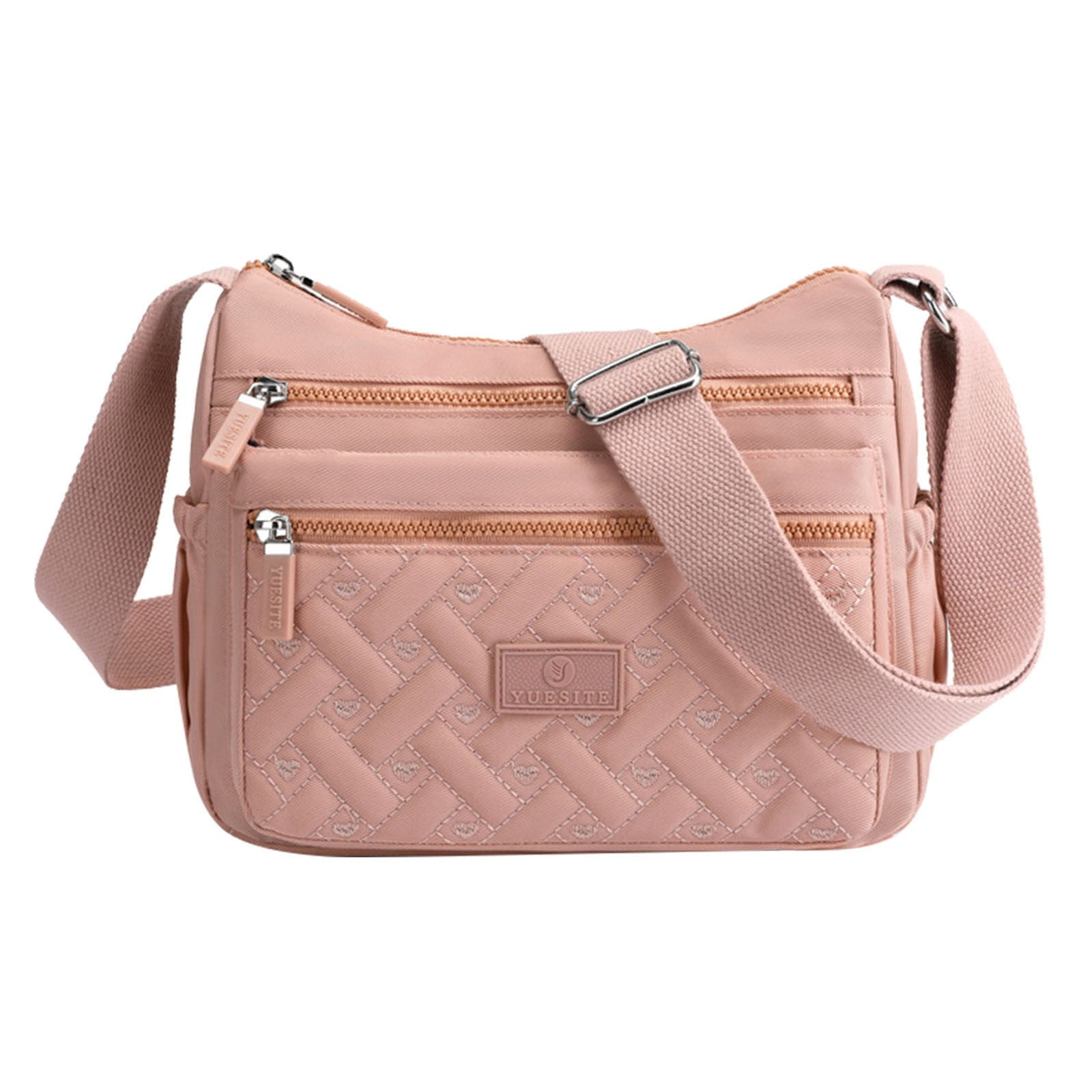 Stylago Nylon Crossbody Bags for Women Side Pockets Handbags Adjustable Strap Shoulder Purse Multiple Compartments Tote Pink