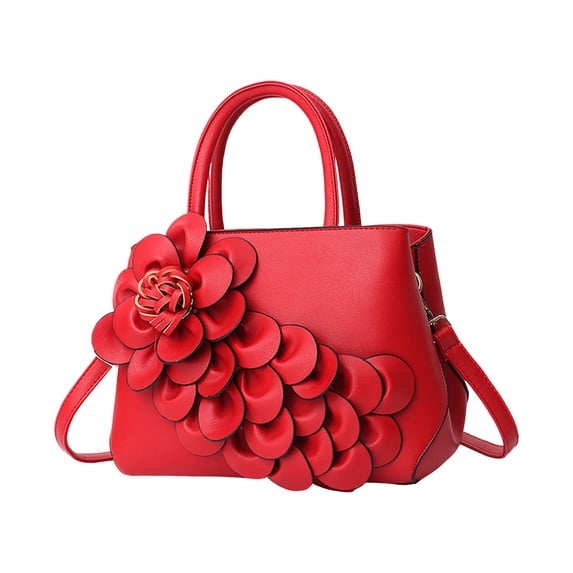 Stylago Purses and Handbags for Women Detachable Strap Crossbody Tote Bags Fashion Flower Shoulder Messenger Bag for Ladies Gift Red