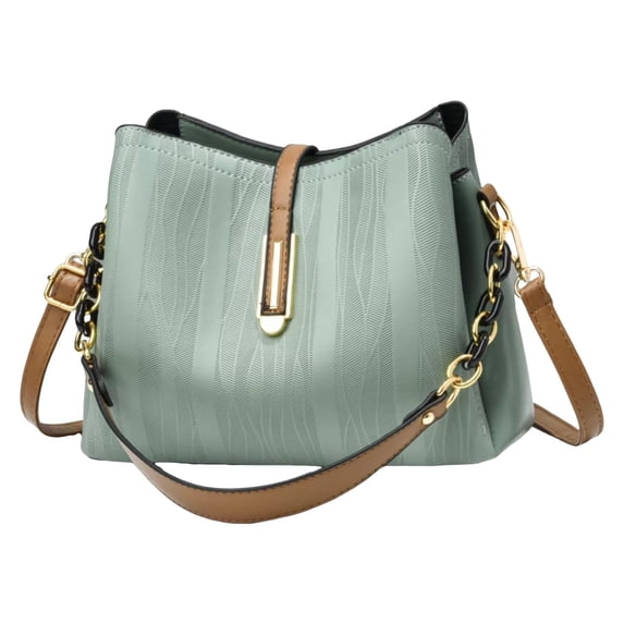 Stylago Purses and Handbags for Women Leather Crossbody Shoulder Bags Multiple Compartments Button Tote Bags for Ladies Work Green