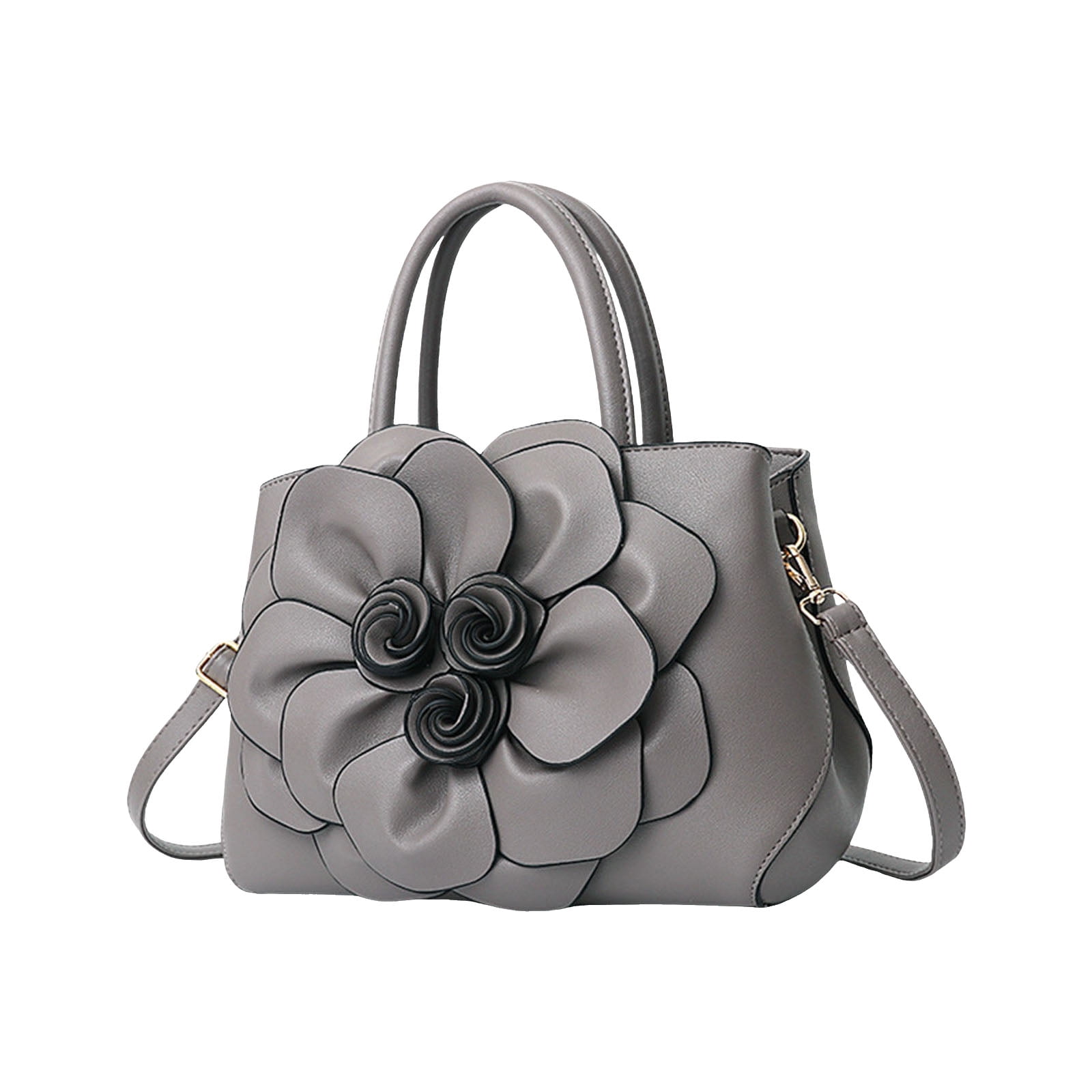 Stylago Purses and Handbags for Women Top Handle Satchel Leather Floral Shoulder Crossbody Bags Ladies Evening Party Tote Grey