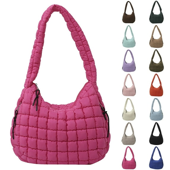 Stylago Quilted Puffy Tote Bag Crossbody Shoulder Purse Lightweight Hobos Handbags Ladies Underarm Pack with Internal Pockets Blue