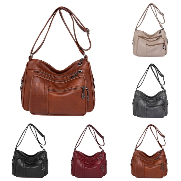 Stylago Retro Messenger Bag for Women Vintage Leather Crossbody Shoulder Purses Ladies Work Travel Handbags with Multiple Pockets Blue