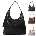 thumbnail image 1 of Stylago Slouchy Hobos Bags for Women Retro Leather Handbag Shoulder Tote Bag Work Travel Button Soft Purses with Adjustable Strap Brown, 1 of 6
