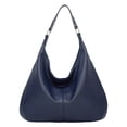 thumbnail image 1 of Stylago Slouchy Shoulder Bags Soft Leather Versatile Underarm Handbag Adjustable Button Strap Large Stylish Tote Purses Blue, 1 of 5