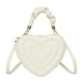 thumbnail image 1 of Stylago Small Crossbody Purses for Women Heart Shaped Handbags Leather Cute Shoulder Zipper Bag Mini Tote for Ladies Gift White, 1 of 2