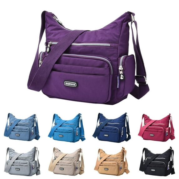 Stylago Small Messenger Bag Multiple Zipper Pockets Women Casual Shoulder Tote Bags Students Crossbody Purses Beige