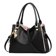 thumbnail image 1 of Stylago Soft Leather Tote Crossbody Bags with Detachable Strap Large Shoulder Purses Top Handle Messenger Handbag for Work Black, 1 of 4