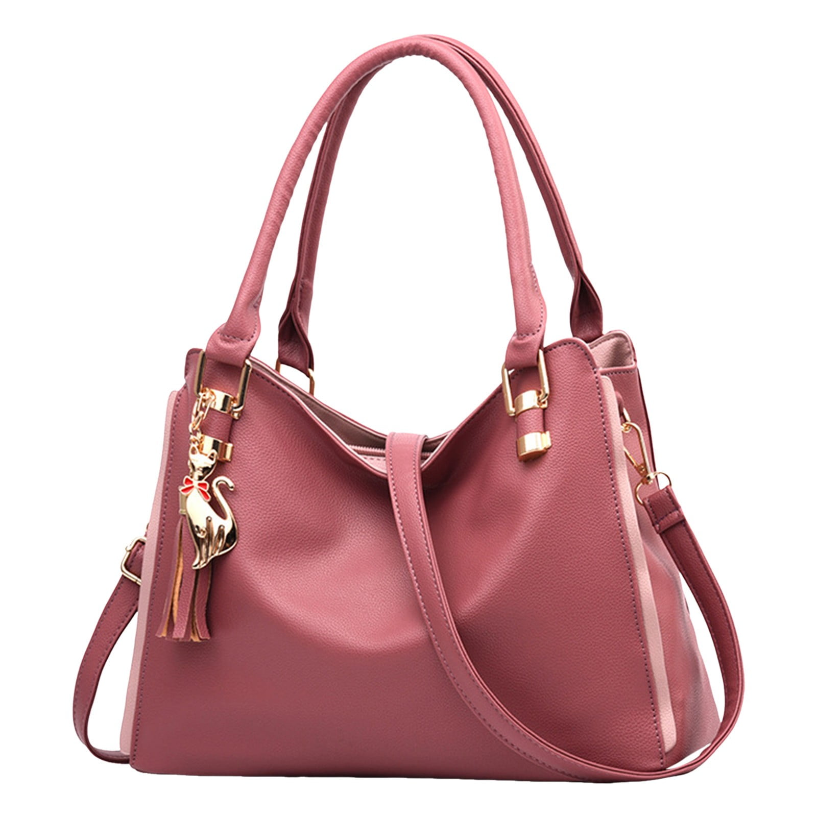 Stylago Soft Leather Tote Crossbody Bags with Detachable Strap Large Shoulder Purses Top Handle Messenger Handbag for Work Pink