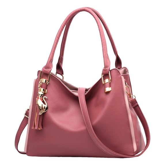 Stylago Soft Leather Tote Crossbody Bags with Detachable Strap Large Shoulder Purses Top Handle Messenger Handbag for Work Pink