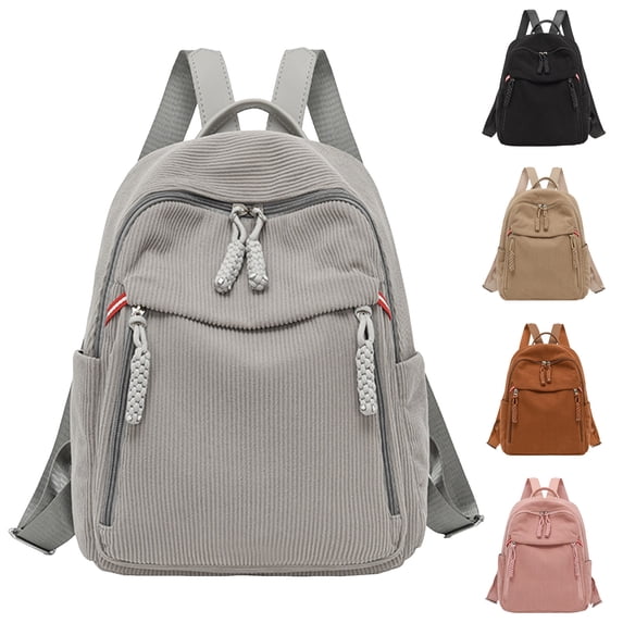 Stylago Women Casual Backpack Side Pockets Zipper School Bags College Students Lightweight Travel Shopping Laptop Daypack Black
