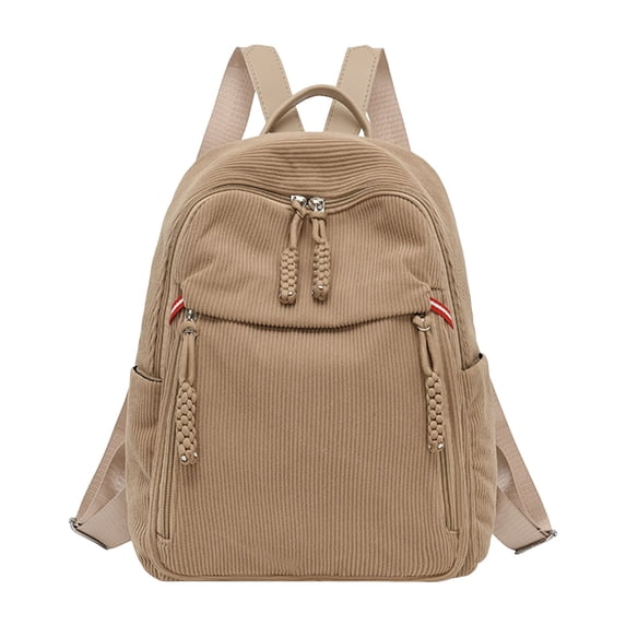 Stylago Women Casual Backpack Side Pockets Zipper School Bags College Students Lightweight Travel Shopping Laptop Daypack Brown