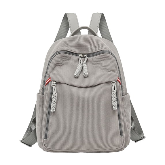 Stylago Women Casual Backpack Side Pockets Zipper School Bags College Students Lightweight Travel Shopping Laptop Daypack Grey