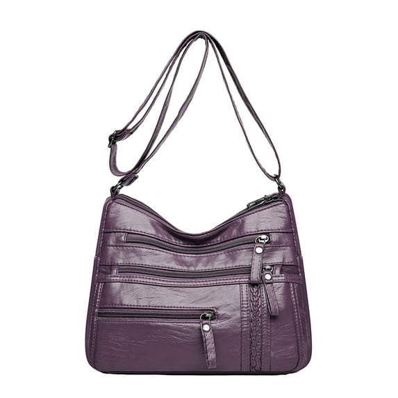 Stylago Women Crossbody Purse Leather Messenger Shoulder Bags Fashion Soft Medium Tote Top Handle Satchel Gift for Lady Purple