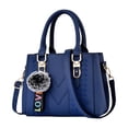 thumbnail image 1 of Stylago Women Fashion Handbags with Plush Pendant Leather Top Handle Crossbody Tote Bags Ladies Zipper Purses for Travel Outing Blue, 1 of 5