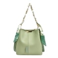 thumbnail image 1 of Stylago Women Leather Bucket Tote Bags with Ribbon Fashion Shoulder Purses Versatile Crossbody Bags Ladies Zipper Handbag Green, 1 of 6