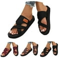 thumbnail image 1 of Stylago Women Men Mesh Slippers Toe Ring Flat Sandals Slip on Summer Outdoor Casual Slide Shoes Wide Width Comfortable Sandal Black Size 6, 1 of 7