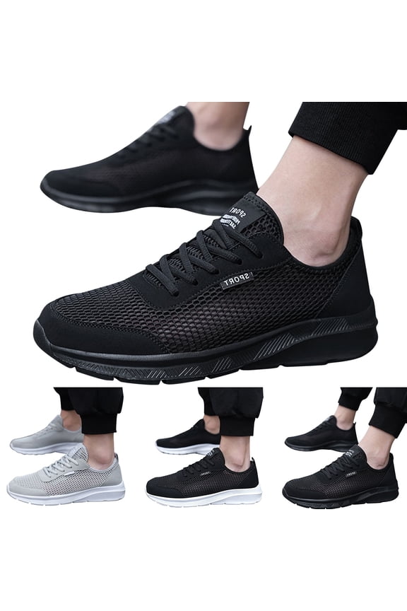 Women Men Summer Walking Shoes Breathable Mesh Sneakers Arch Support Running Shoe Comfortable Running Sneaker Black Size 12