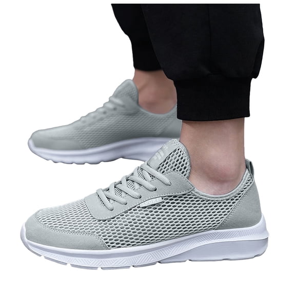Stylago Women Men Summer Walking Shoes Breathable Mesh Sneakers Arch Support Running Shoe Comfortable Running Sneaker Grey Size 8.5