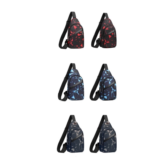 Stylago Women Mens Sling Backpack with Earphone Hole Camo Hiking Chest Bag Students Leisure Sports Zipper Crossbody Purses Black