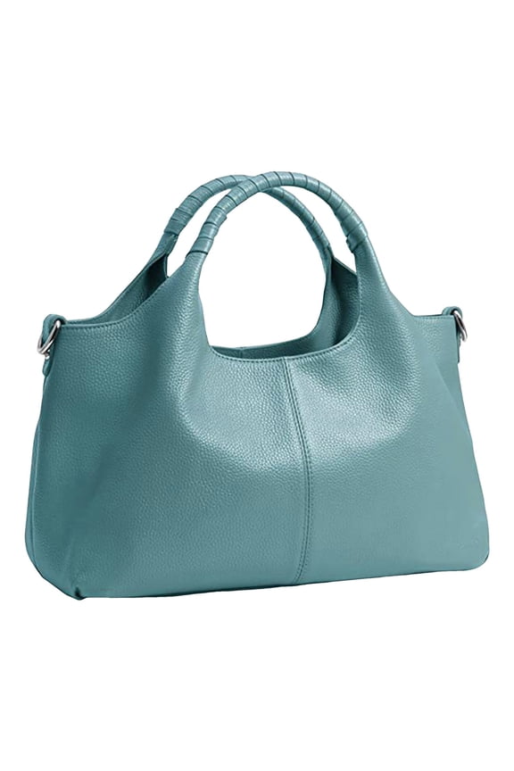 Women Retro Leather Handbags Multiple Internal Pockets Crossbody Tote Satchel Ladies Outdoor Shopping Shoulder Purse Blue