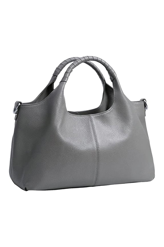 Women Retro Leather Handbags Multiple Internal Pockets Crossbody Tote Satchel Ladies Outdoor Shopping Shoulder Purse Grey