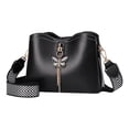 thumbnail image 1 of Stylago Women Small Crossbody Bags with Bow Pendant Fashion Purses for College Students Zip Handbags Bucket Shoulder Bag Black, 1 of 6