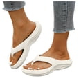 thumbnail image 1 of Stylago Women and Men Flip Flops Orthopedic Summer Non Slip Slippers Outdoor Walking Slide Sandals Arch Support Shower Shoes White Size 5.5, 1 of 7
