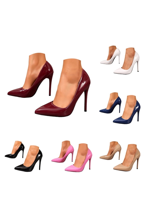 Women's Closed Pointed Toe High Heels Dress Wedding Pumps Shoes Leather Trendy Stiletto for Ladies Work Business Size 6.5 Beige