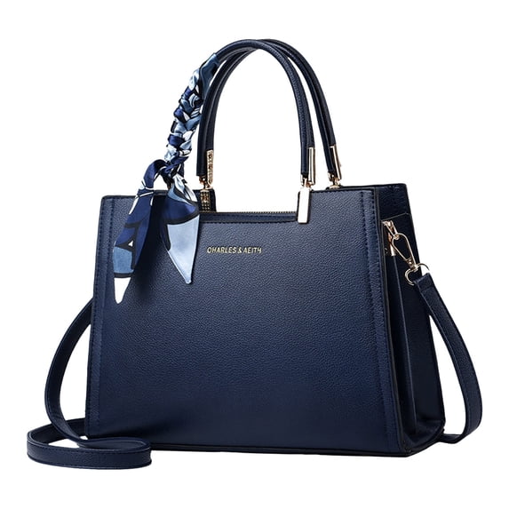 Stylago Women's Fashion Purses and Handbags Leather Top Handle Tote with Ribbon Crossbody Bags for Party Travel Shopping Blue