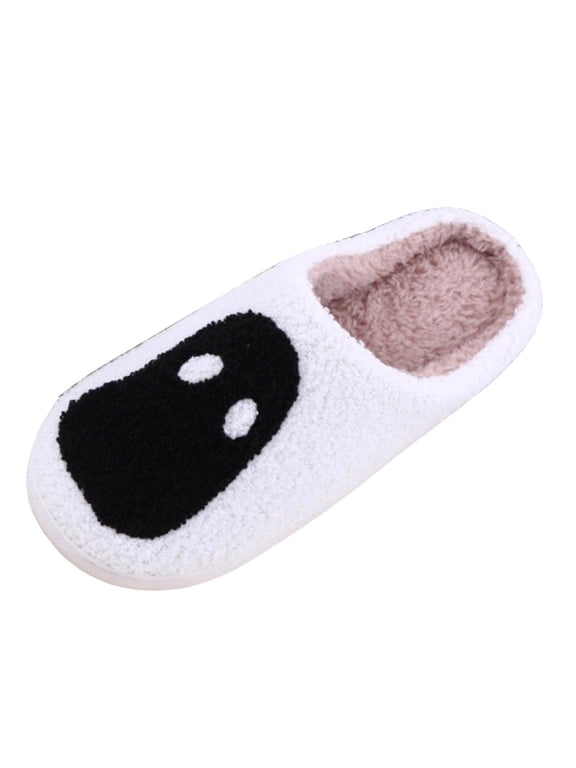 Women's Halloween Ghost Slippers Winter Warm Walking Slides Festival Gifts for Ladies Indoor Walking