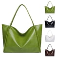 thumbnail image 1 of Stylago Women's Leather Tote Bag Casual Travel Large Shopping Shoulder Purses College Students Zipper Underarm Work Handbag Black, 1 of 6