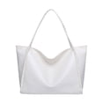 thumbnail image 1 of Stylago Women's Leather Tote Bag Casual Travel Large Shopping Shoulder Purses College Students Zipper Underarm Work Handbag White, 1 of 7