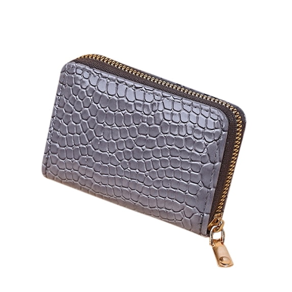Stylago Women's Leather Wallet Zipper Around Purses Multiple Card Slots Credit Card Holder Students Portable Shopping Pockets Grey