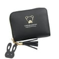 thumbnail image 1 of Stylago Women's Mini Wallet with Tassel Multiple Compartments Credit Card Holder Ladies Leather Zipper Pockets Purses Black, 1 of 6