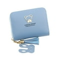 thumbnail image 1 of Stylago Women's Mini Wallet with Tassel Multiple Compartments Credit Card Holder Ladies Leather Zipper Pockets Purses Blue, 1 of 6