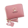 thumbnail image 1 of Stylago Women's Mini Wallet with Tassel Multiple Compartments Credit Card Holder Ladies Leather Zipper Pockets Purses Pink, 1 of 6