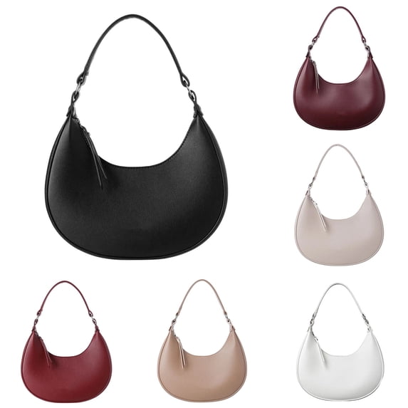 Stylago Women's Shoulder Purses Fashion Leather Underarm Handbags Ladies Shopping Phone Zipper Tote Bags for Travel Shopping Brown