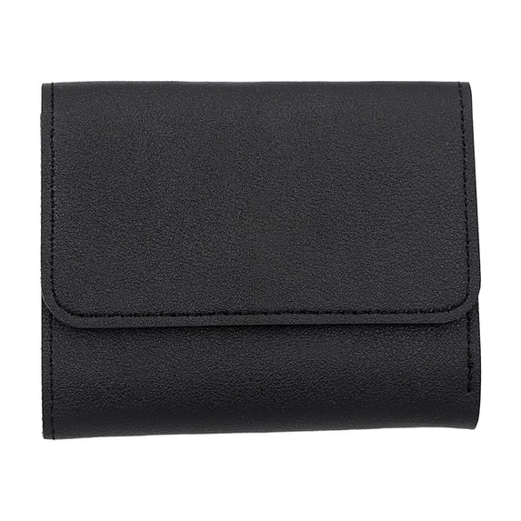 Stylago Women's Triple Fold Wallet with ID Window Leather Credit Card Holder Ladies Thin Button Purses for Work Travel Black