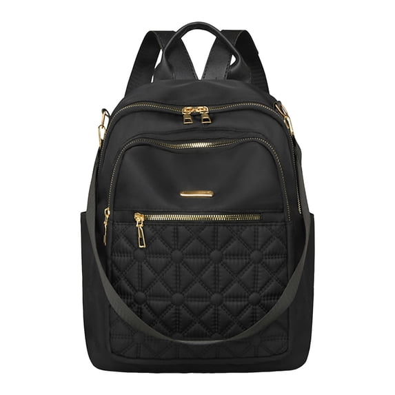 Stylago Womens Backpack Purses Trendy Zipper Compartments Crossbody Bags Water Proof Nylon Travel Shopping Bags for Ladies Black